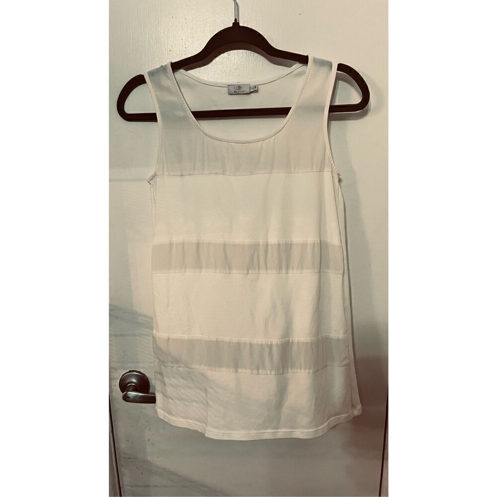 Dismero Sheer White Tank Tops Made in Italy Size M